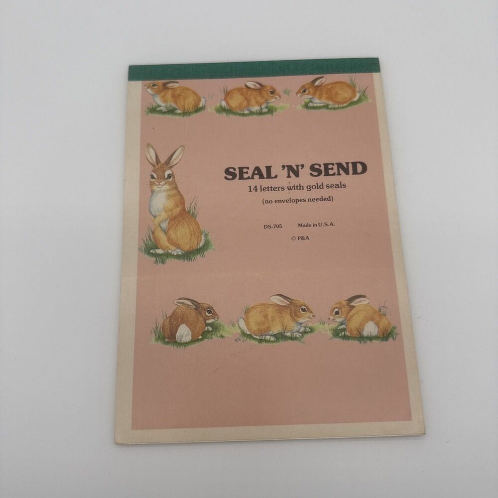 Vintage Seal N Send Letters With Gold Seals Rabbit Bunny Cottagecore